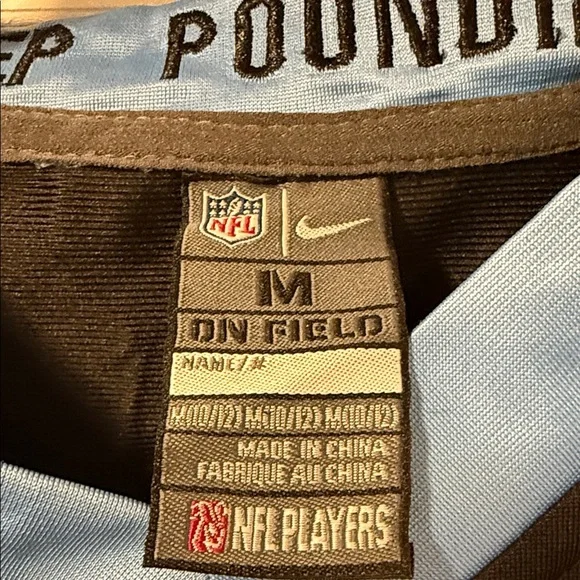 Cam Newton On Field Black and Light Blue Jersey - Picture 2 of 3